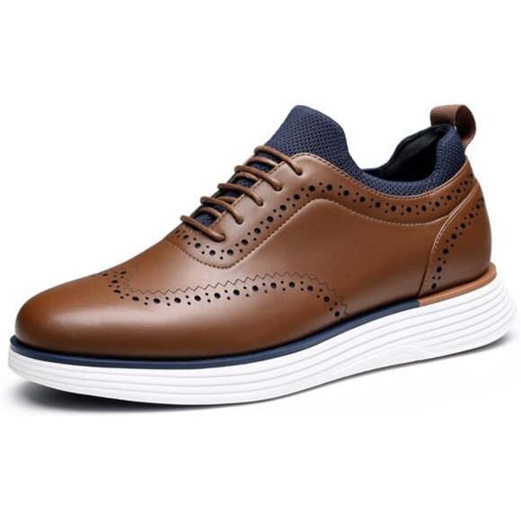 Men's MaxFlex Dress Sneakers Oxfords Casual Wingtip Brogue Shoes - Picture 1 of 7